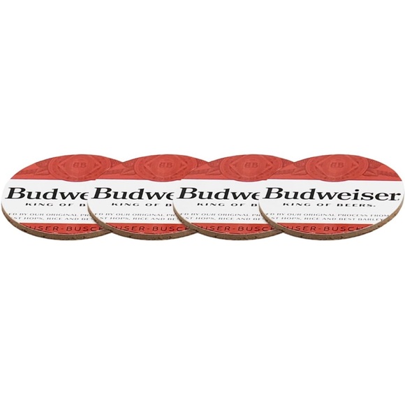 Authentically Licensed Budweiser 16oz Pint Glass🍻w Coasters Set of 4 Compatible - Picture 6 of 7